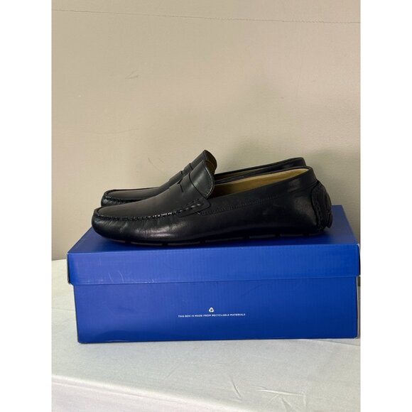 Vince Camuto Men 9.5 Black Leather VY- Esmail Driving Loafer Slip On Streetwear - Picture 4 of 15